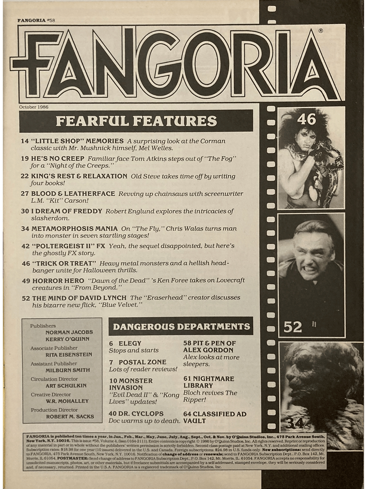 Fangoria Magazine #58