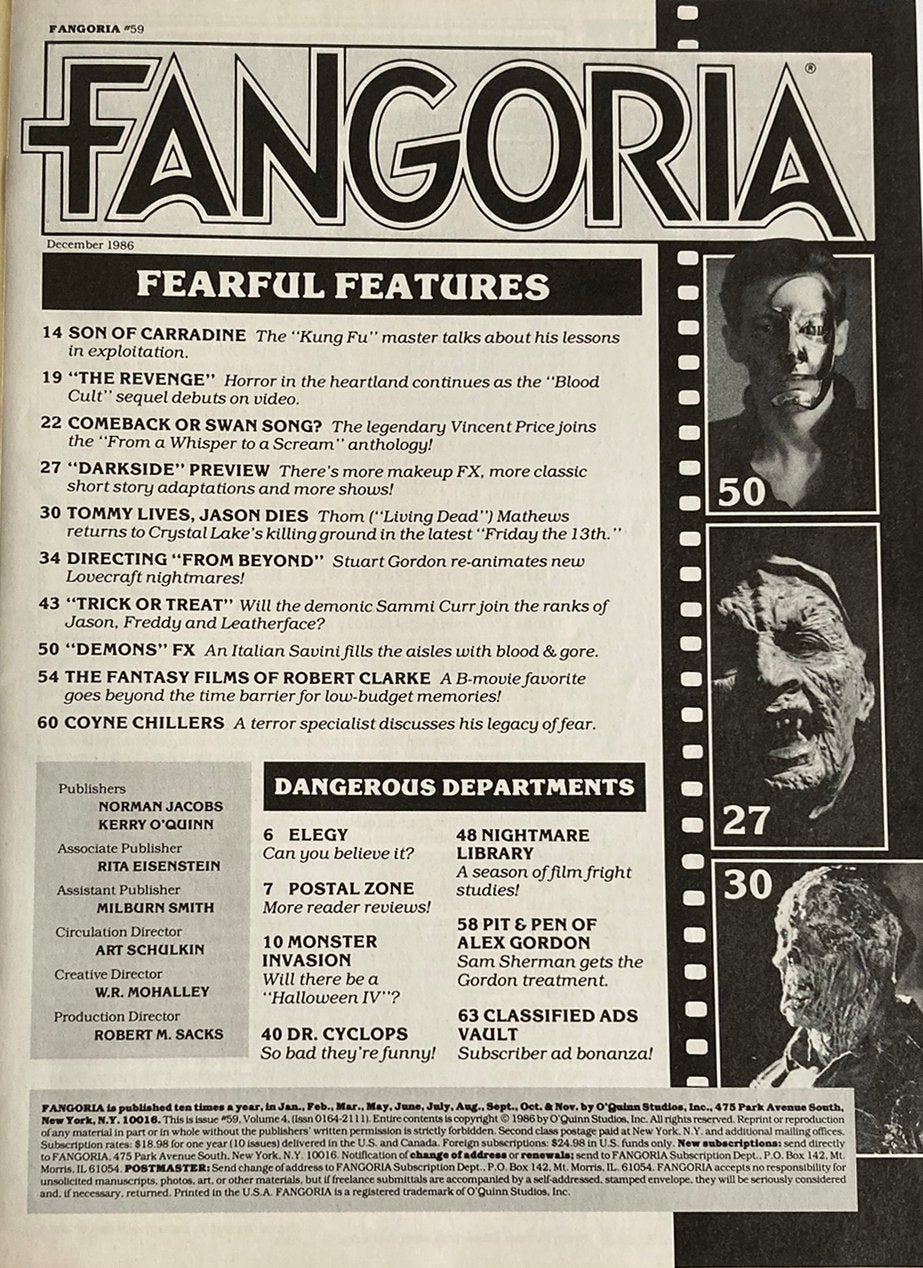 Fangoria Magazine #59