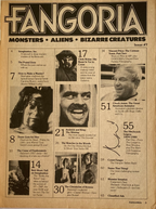 Fangoria magazine index with horror movie images and text