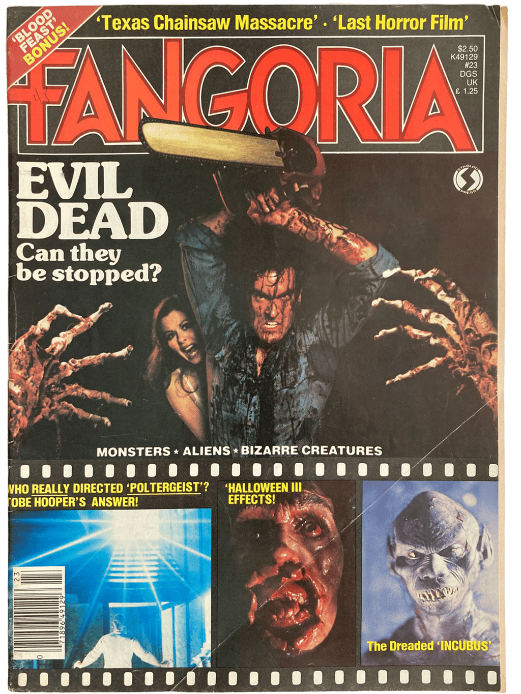 Magazine cover of Fangoria #28 featuring The Evil Dead