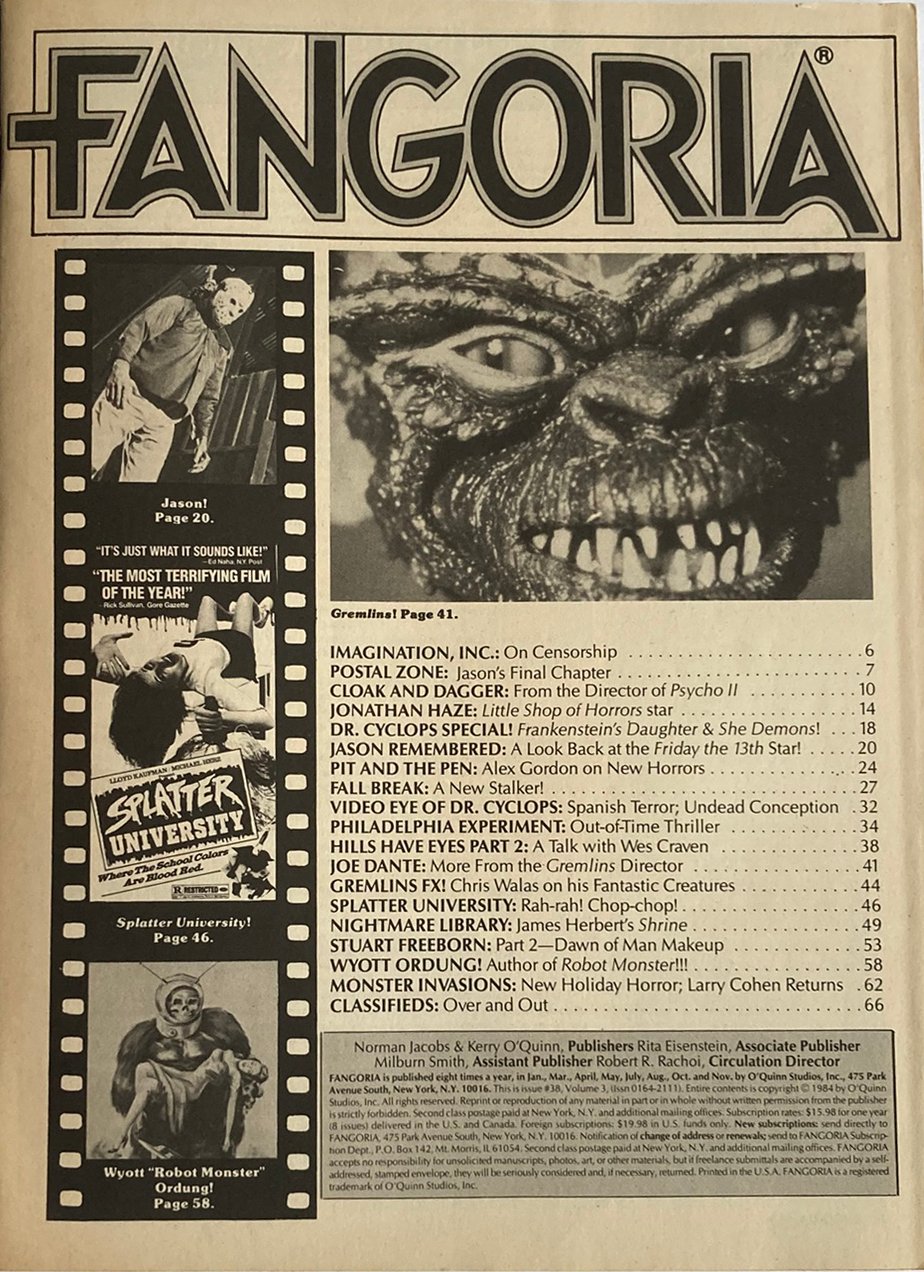 Fangoria Magazine #38