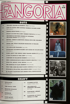 Fangoria Vol. 2 #18 Limited Edition Subscriber Cover table of contents with horror film stills and feature listings in a filmstrip layout