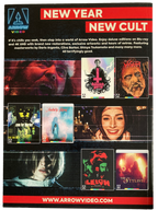 Fangoria Vol. 2 #18 Limited Edition Subscriber Cover featuring Arrow Video horror Blu-ray collection ad with vintage grindhouse style