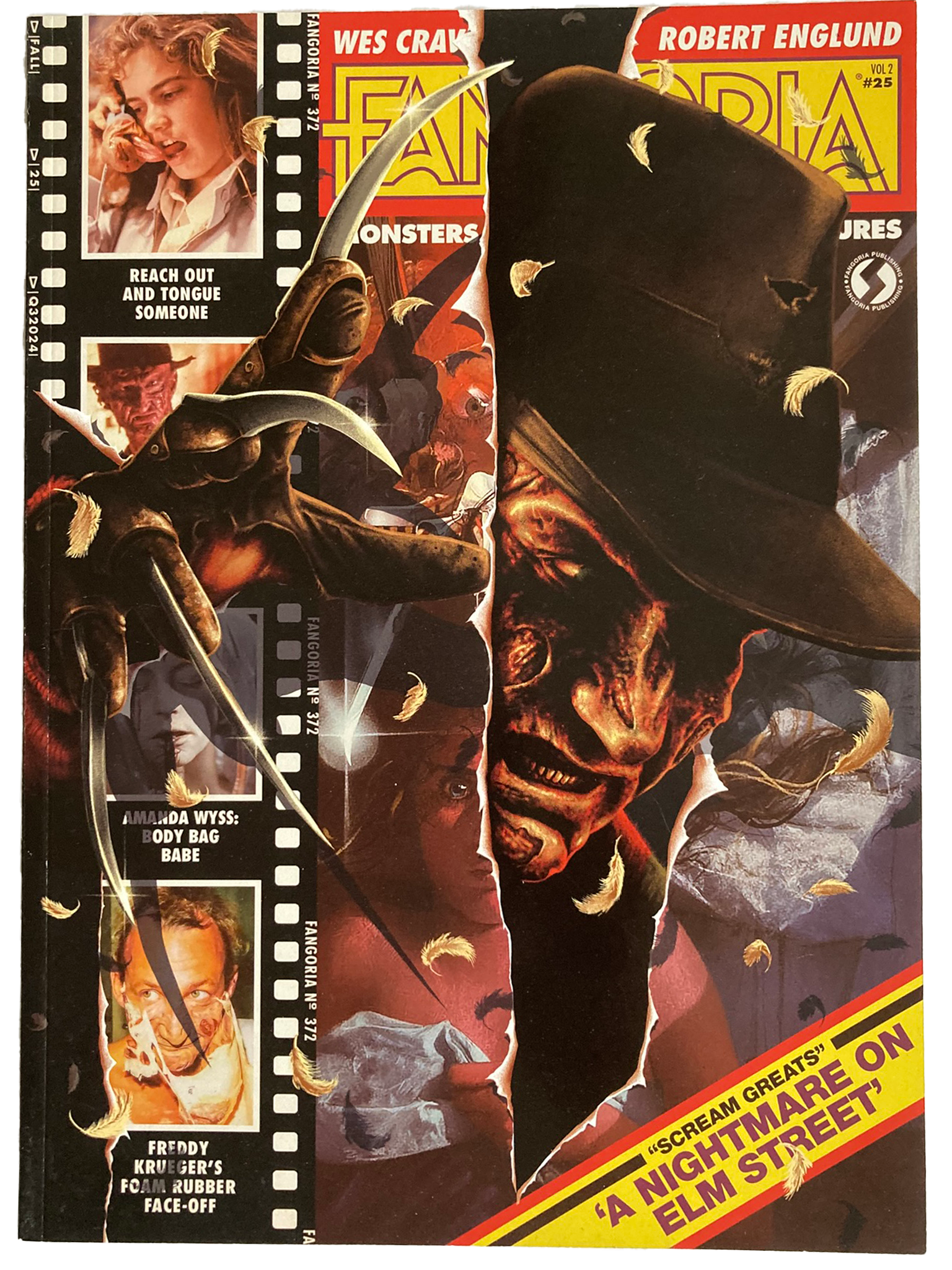 Fangoria Vol. 2 #25 Limited Edition Subscriber Cover featuring Freddy Krueger and Nightmare on Elm Street horror highlights