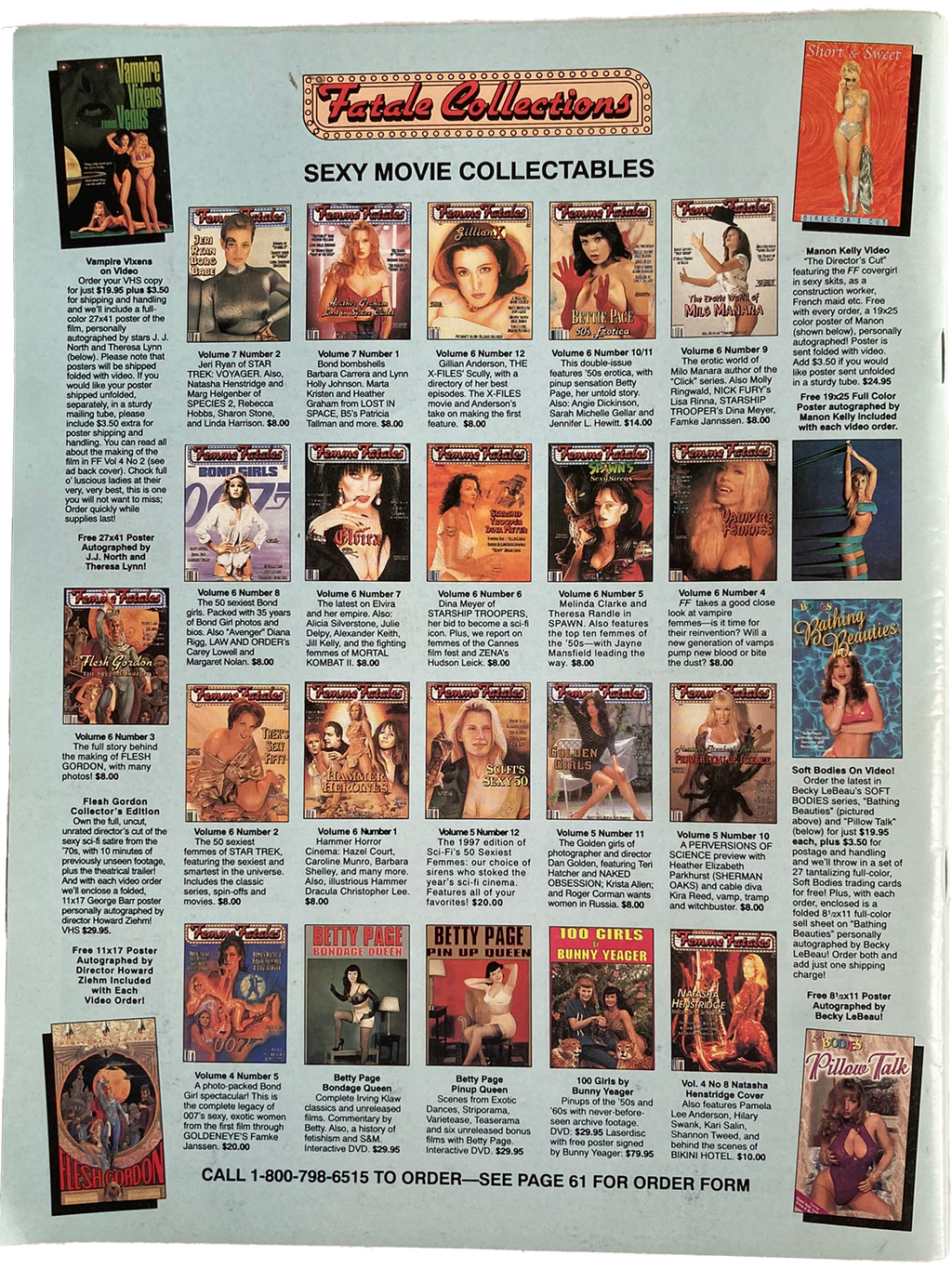 Vintage-style advertisement for 'Futura Collections' featuring 'Sexy Movie Collectables'.