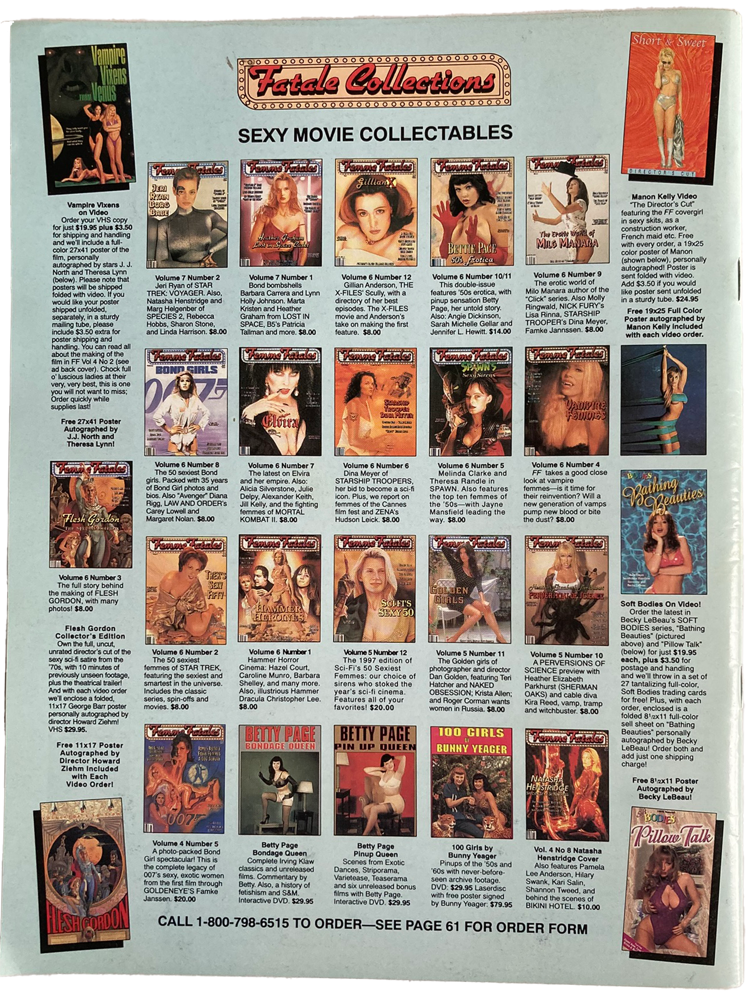 Vintage-style advertisement for 'Futura Collections' featuring 'Sexy Movie Collectables'.