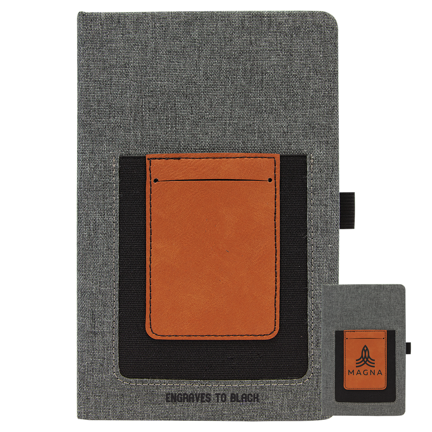 Leatherette Journal with Cell/Card Slot