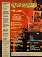 Gorezone magazine cover with horror-themed layout and text