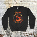 Häxan - Witchcraft Through the Ages sweatshirt with vintage-style red occult illustration on black fabric