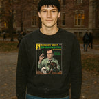 Herbert West, Re-animator - Pulp Edition #2 sweatshirt with comic-style mad scientist and eerie creature graphic on black fabric