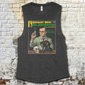 Herbert West, Re-animator - Pulp Edition #2 muscle tank with vintage comic scientist and eerie lab illustration on dark fabric