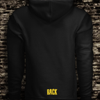 reverse of black hoodie