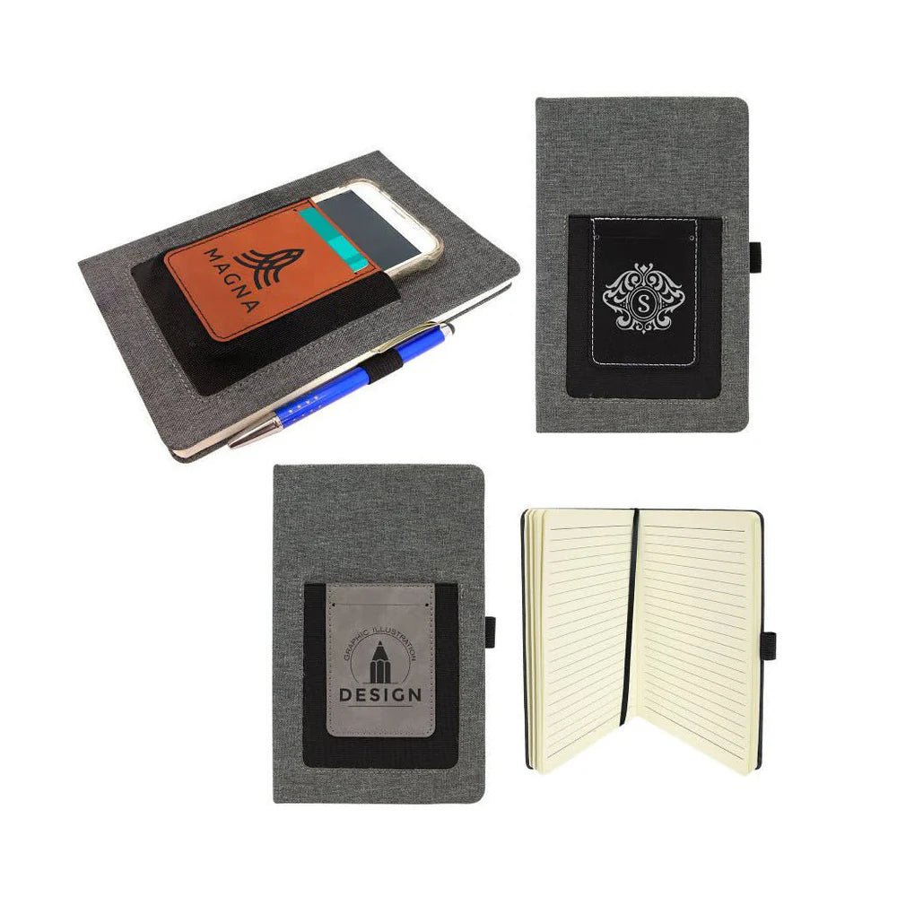 Leatherette Journal with Cell/Card Slot