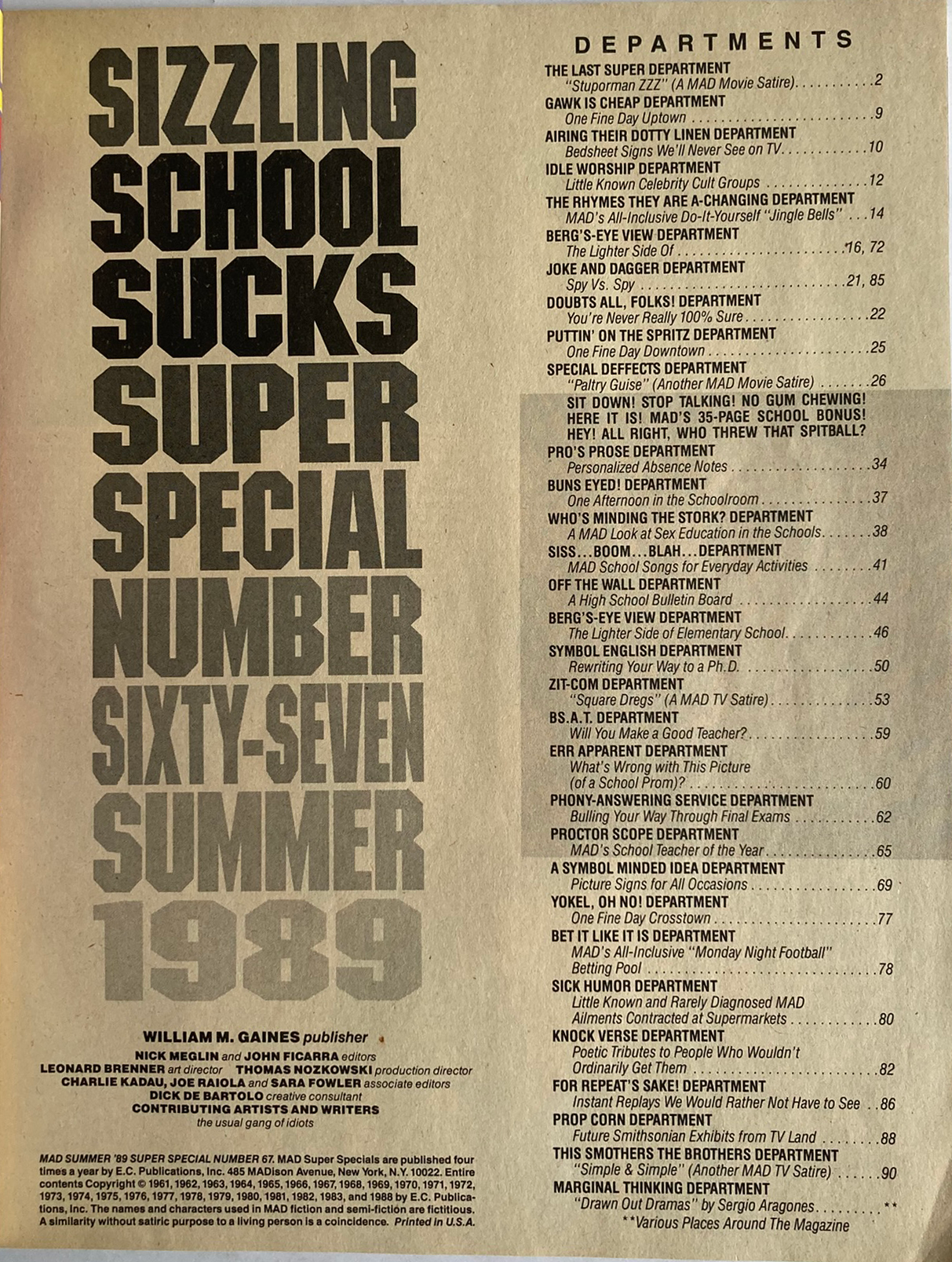 Mad Magazine Summer 1989