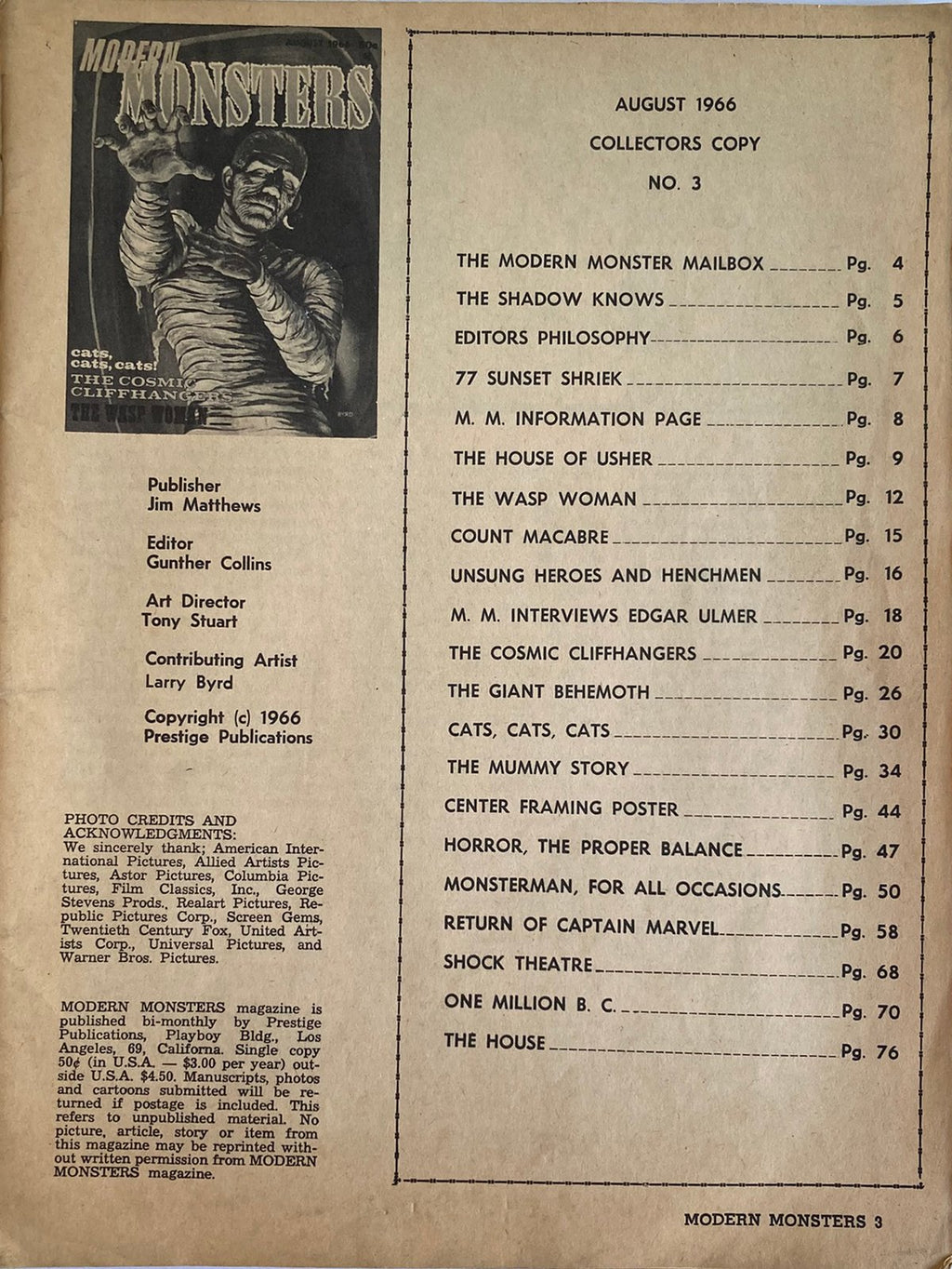 Modern Monsters #3 (Aug. 1966)