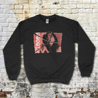 Pieces -Torn Asunder Edition sweatshirt with torn vintage photo graphic of a couple on black fabric background
