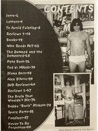 Black and white layout with text and images of a person in underwear, set against a magazine cover background.