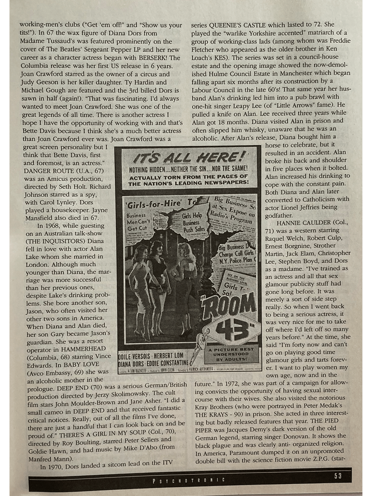 Page from a book or magazine with text and images, including a newspaper clipping and a person holding a sign.