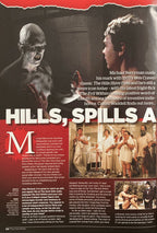 Magazine article about 'The Hills Have Eyes' with images of a man and a woman, and a scene from the film.
